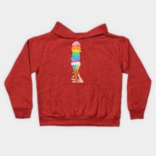 Ice cream lover - rainbow ice cream cone Kids Hoodie